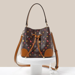 稻草人女士手提包_mexican 稻草人 新款印花水桶包百搭女包包手提斜