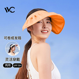 VVC 防晒帽女春夏蓓蕾遮阳帽防紫外线夏季户外遮阳帽子 日光橙（发箍版） 可调节
