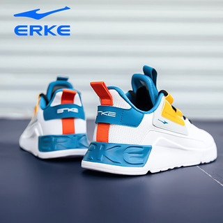 ERKE 鸿星尔克 男鞋跑步鞋男运动鞋2022夏季新款休闲鞋透气网面运动鞋男R 正白/沥青蓝 40