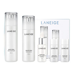 LANEIGE 兰芝 臻白晶透水乳护肤品套装(爽肤水120ml+乳液100ml+精华7ml+水15ml+乳15ml)