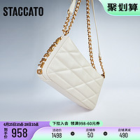 STACCATO 思加图 2022夏季新款简约菱格链条包小方包斜挎包背提包女X2677BX2