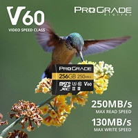 ProGrade Digital 铂格瑞 ProGradeDigital（铂格瑞） TF卡V60 存储卡4k读取250M/S 写入130M/S 4k TF卡双排金手指256G250M/S