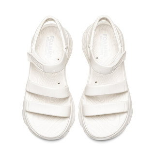Skechers斯凯奇凉鞋女厚底魔术贴轻便时尚休闲透气涉水鞋111126 BKW黑色/白色 37  WHT白色 39