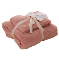 OUMASHI 欧马仕 毛巾浴巾套装 2件套 450g 珊瑚粉
