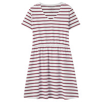 GIORDANO 佐丹奴 女士中长款连衣裙 05461495 白/红 M