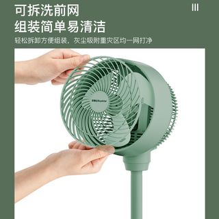 Royalstar 荣事达 空气循环扇家用电风扇台式立式涡轮对流落地扇静音摇头风扇 遥控款 绿色