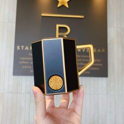 starbucks 星巴克 限量2021新款黑金系列切面描金陶瓷咖啡马克杯高档