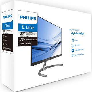 PHILIPS 飞利浦 275E9 27英寸 IPS FreeSync 显示器 (2560×1440、60Hz、131%sRGB)