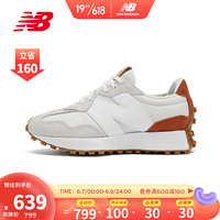 New Balance NB官方22新款327系列WS327RA女款舒适百搭运动休闲鞋 白色/灰色/桔色 WS327RA 38(脚长24.5cm) 白色/灰色/桔色 WS327RA 37(脚长23.5cm)