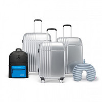 AMERICAN TOURISTER 美旅 BENISON系列 旅行箱背包U型枕套装 TG1 5件套(20英寸+25英寸+28英寸) 银色