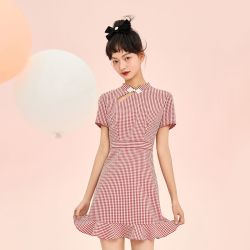 ONLY 中国风收腰显瘦复古气质连衣裙女