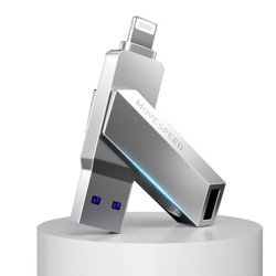 MOVE SPEED 移速 酷客 USB 3.0 U盘 银色 128GB Lighting接口/USB-A双口