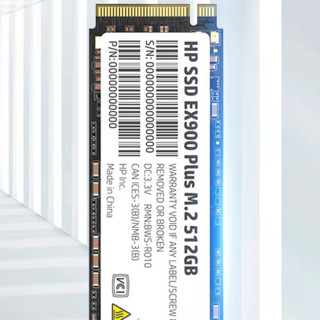 HP 惠普 EX900 Plus NVMe M.2 固态硬盘 512GB（PCI-E3.0）