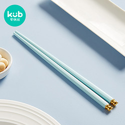 kub 可优比 儿童筷子家用耐高温二段6岁3岁幼儿园宝宝专用筷子-糖果蓝小熊小兔