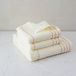 grace 洁丽雅 新疆棉1条浴巾2条毛巾套装 吸水家用不掉毛加厚成人三件套 米色