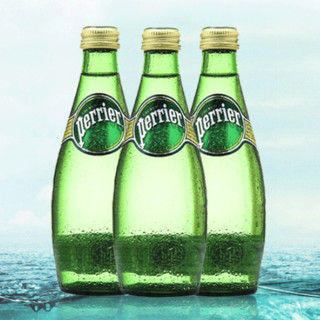 perrier 巴黎水 充气天然矿泉水 原味 330ml*6瓶