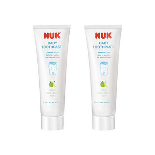 NUK 无氟儿童牙膏 苹果香蕉味 50ml*2只