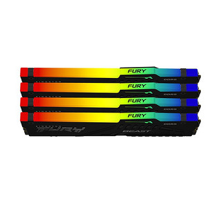 Kingston 金士顿 FURY Beast野兽系列 DDR5 5200MHz RGB 台式机内存 灯条 黑色 32GB KF552C40BBA-32