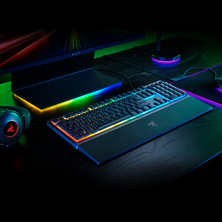 RAZER 雷蛇 雨林狼蛛V3 104键 有线机械键盘 黑色 RAZER轻机械轴 RGB