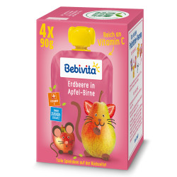 bebivita贝唯他宝宝果泥无添加90g4袋盒