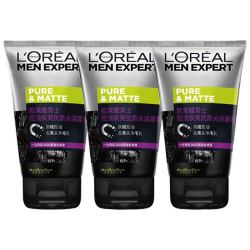 L'OREAL PARIS 巴黎欧莱雅 男士抗黑头洁面膏 50ml*3
