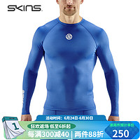SKINS 思金斯 S1基础压缩衣男 专业跑步训练马拉松紧身透气 运动长袖T恤 亮蓝色 L