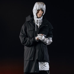 gxgjeans 新款长款连帽男式风衣男