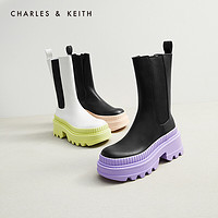 CHARLES & KEITH CHARLES＆KEITH早春新品CK1-90580137-1女士厚底短靴烟筒靴 Purple紫色 36