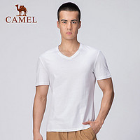 CAMEL 骆驼 纯棉运动T恤男士春夏新款简约圆领纯色休闲居家短袖上衣