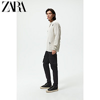 ZARA 男装 紧身小脚弹力口袋工装黑色牛仔裤 1538425 800