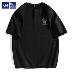 KILO METERS KM潮牌短袖T恤男士2022夏季新款速干薄款圆领半袖潮流ins百搭上衣