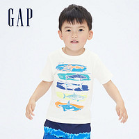 Gap 盖璞 布莱纳男幼童帅气恐龙纯棉短袖T恤697993夏季新款童装上衣