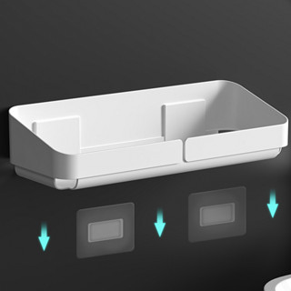秦瘦瘦 免打孔浴室置物架 白色 大号 1个装