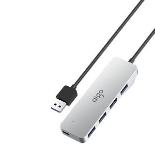aigo 爱国者 H4 USB集线器 四合一 0.3m 银色 凑单到手37.9元/件