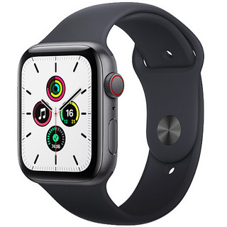 Apple 苹果 Watch SE 智能手表 44mm GPS款 午夜色铝金属表壳 午夜色运动型表带（心率、GPS、扬声器）