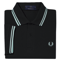 FRED PERRY 佛莱德·派瑞 M12系列 男士短袖POLO衫 FPXPODM12XXXM-BKF 黑色 36