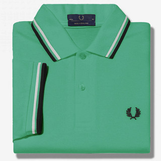 FRED PERRY 佛莱德·派瑞 M12系列 男士短袖POLO衫 FPXPODM12XXXM-GRX 绿色 36