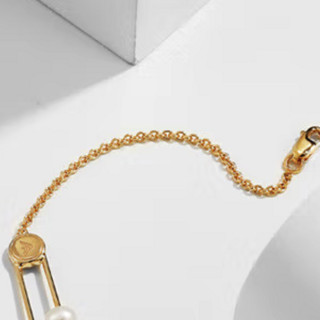 EMPORIO ARMANI 阿玛尼 EG3381221 曲别针925银镀金珍珠手链 18cm