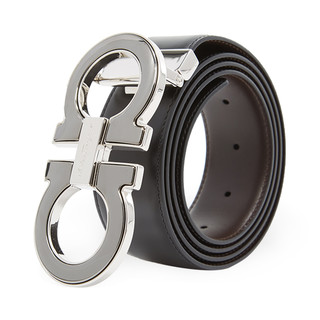 FERRAGAMO黑色牛皮经典款男士腰带