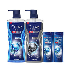 CLEAR 清扬 男士专用沐浴露套装发（冰凉酷爽600g+净澈600g+冰凉酷爽100g*2）