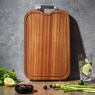 MAXCOOK 美厨 乌檀木砧板菜板 3cm加厚实木菜板 天然实心木案板和面板 方形大号30