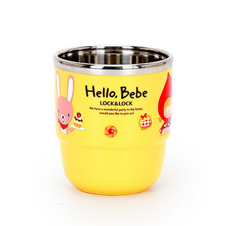 LOCK&LOCK 儿童餐具牛奶杯进口不锈钢餐具卡通杯子隔热水杯HelloBeBe  230ml