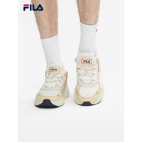 FILA 斐乐 官方跑步鞋男 2022年春季新款运动鞋减震男鞋 CUBE飞艇鞋 商场同款 泡沫白/麦麸色WS 40.5