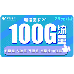 CHINA TELECOM 中国电信 电信长期嗨卡 29元月租（70GB通用流量、30GB定向流量）