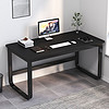 木匠印记 电脑桌现代简约家用台式办公书桌简易家用学生学习桌子 黑色黑架