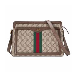 gucci 古驰 女士时尚红绿织带手风琴式拉链开合单肩斜挎包 中号