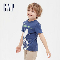 Gap 盖璞 男幼童纯棉可爱短袖T恤夏季544951 新款印花上衣童装