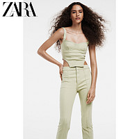 ZARA TRF 女装 裤脚开叉高腰紧身牛仔裤 5520070 500