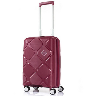 美旅 拉杆箱 时尚PP行李箱大容量可扩展耐磨飞机轮旅行箱 20英寸外置USB接口 HJ4紫红色