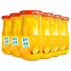 琼皇 糖水黄桃罐头 新鲜水果罐头248g*6瓶 整箱装 休闲零食 方便速食